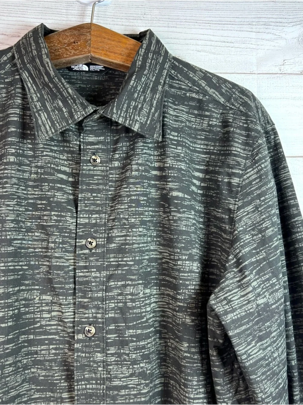 The North Face Shirt Mens Button Up Long Sleeve Shirt Gray Marled Outdoor Sz XXL